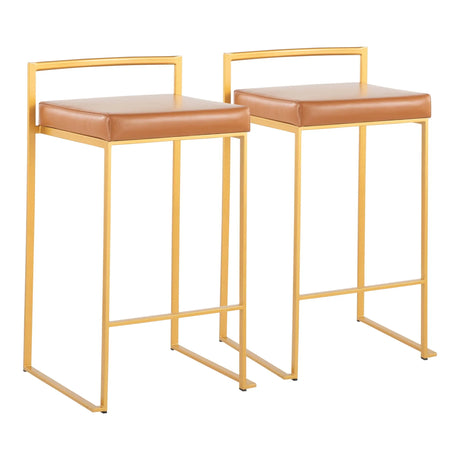 Fuji - Contemporary / Glam Design Counter Stool (Set of 2) - Furniture Home Direct