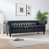 Traditional Square Arm Removable Cushion 3 Seater Sofa - Furniture Home Direct