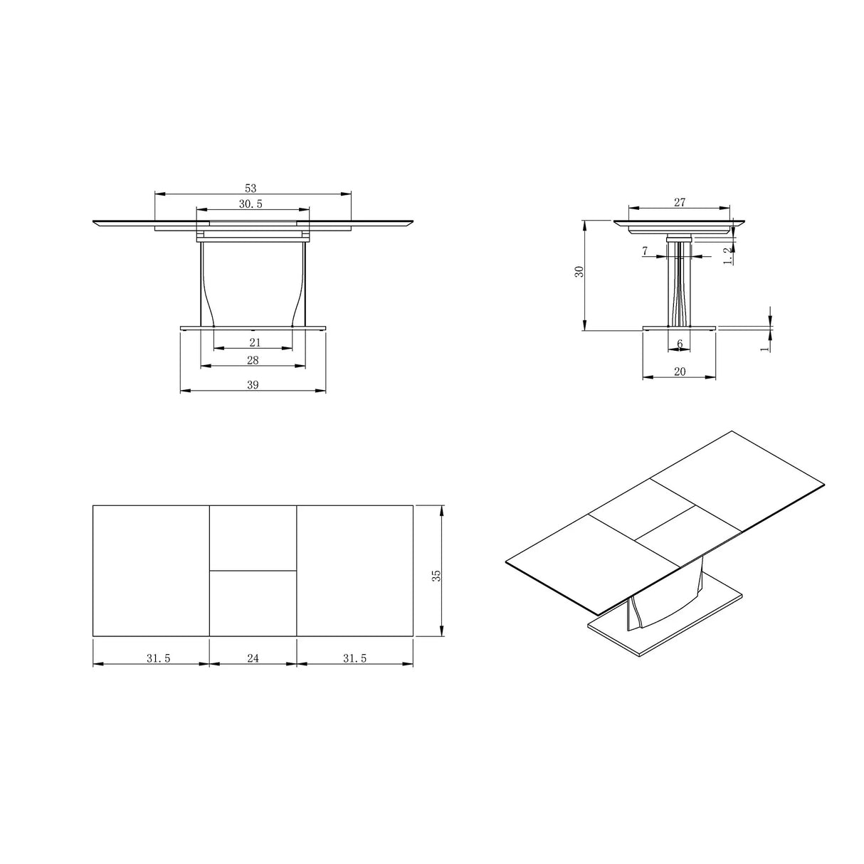 Audi - Dining Table - White - Furniture Home Direct