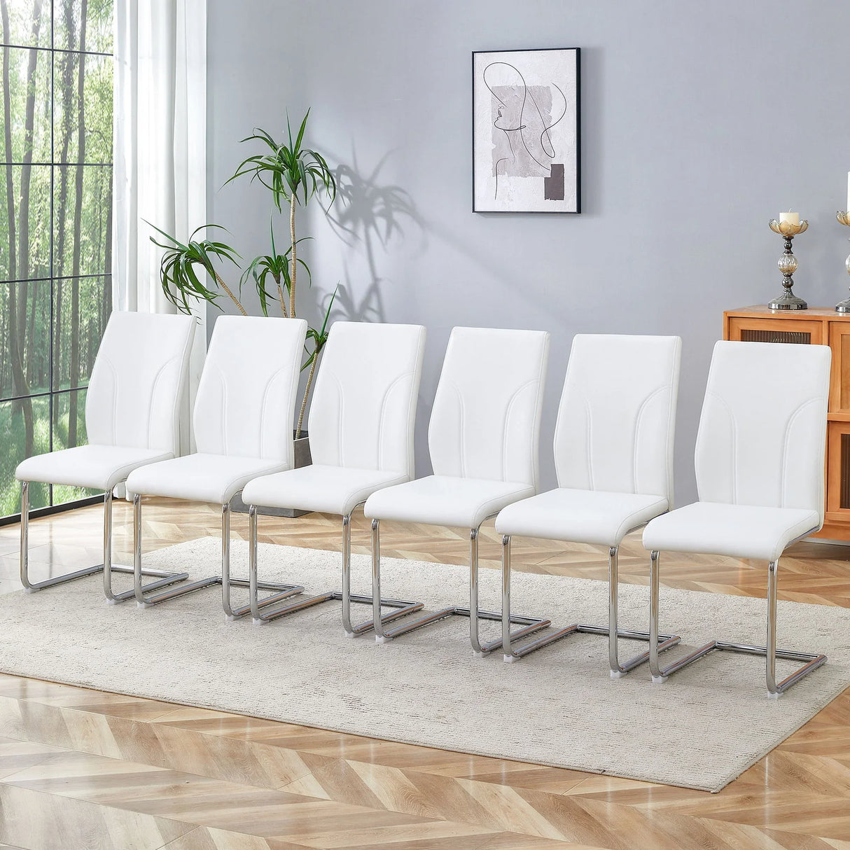 Modern Dining Chairs With High Backrest And Sturdy Legs - Furniture Home Direct