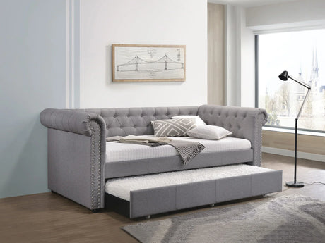 Justice - Twin Daybed With Trundle - Smoke Gray - Furniture Home Direct