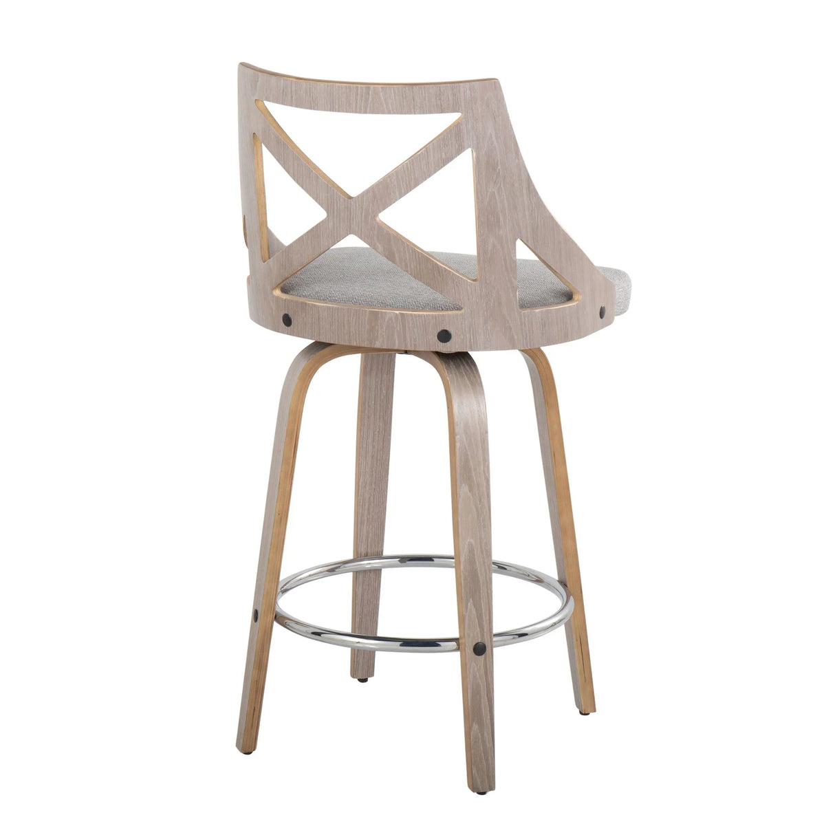Charlotte - Farmhouse Fixed Height Counter Stool With Round Footrest (Set of 2) - Furniture Home Direct