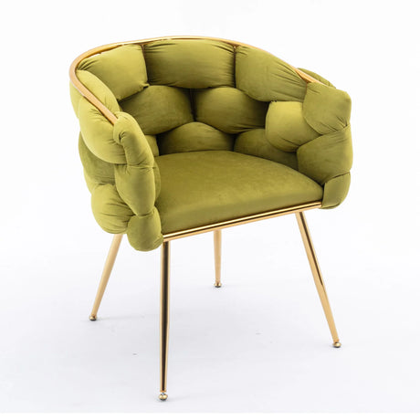 Luxury Modern Simple Leisure Velvet Single Sofa Chair Bedroom Lazy Person Household Dresser Stool Manicure Table Back Chair - Furniture Home Direct
