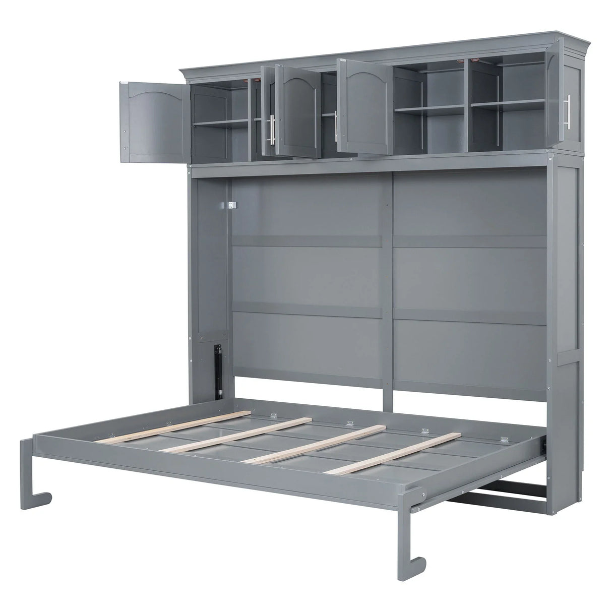Murphy Modern Bed With Top Cabinets For Space Saving And Comfort