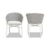 Rowan - Rope Barrel Back Patio Dining Chairs (Set of 2) - Optic White - Furniture Home Direct