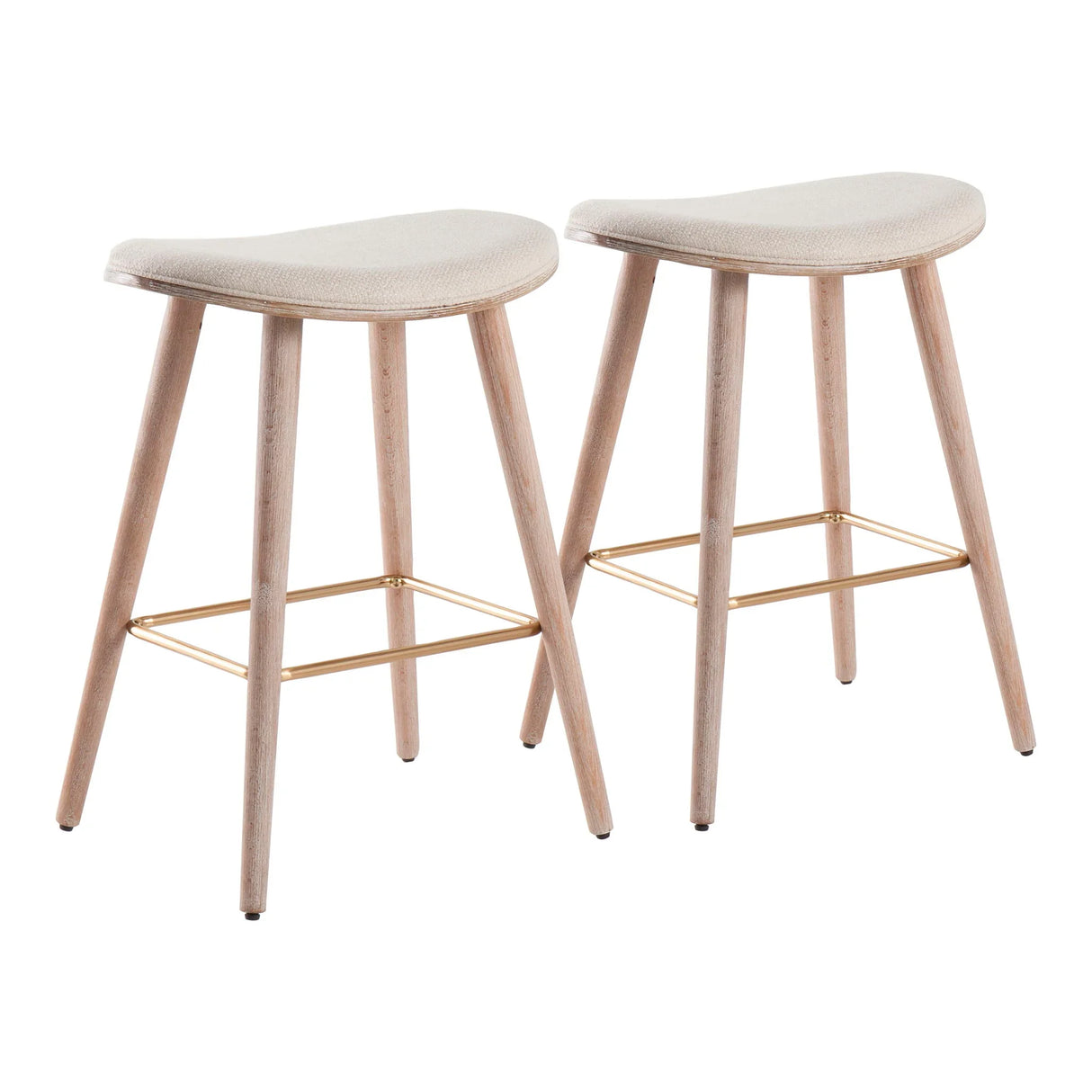 Saddle - Contemporary Counter Stool (Set of 2) - Furniture Home Direct