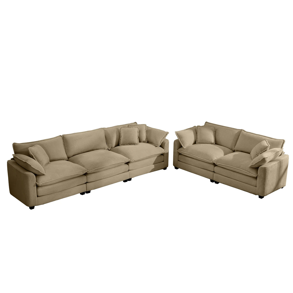 Modern Sofa and Loveseat Set -Tan - Furniture Home Direct