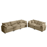 Modern Sofa and Loveseat Set -Tan - Furniture Home Direct