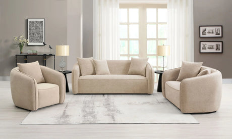 Keith - Chenille 3 Piece Living Room Set (Comes With Matching Color Toss Pillows) - Furniture Home Direct