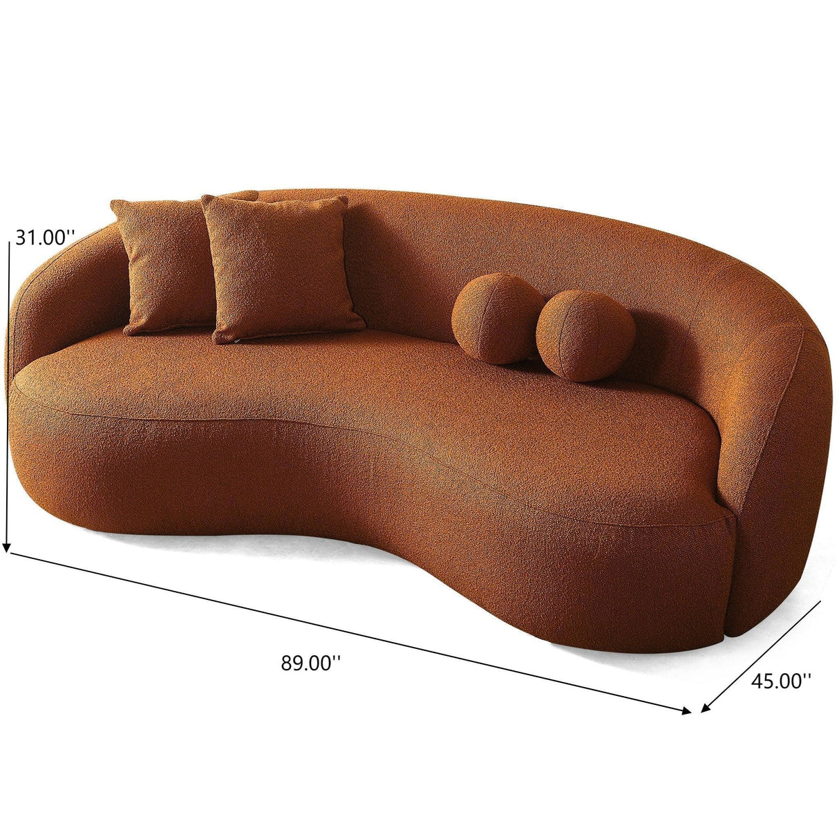 Drake - Japandi Style Curvy Boucle Sofa - Furniture Home Direct
