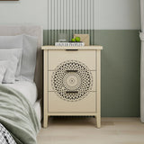 Hollow Carved 3 Drawer Cabinet Dresser Storage Chest With Metal Handles For Living Room Bedroom - Natural - Furniture Home Direct