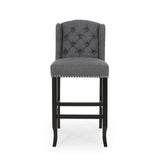 Vienna - Contemporary Fabric Tufted Wingback Counter Stools (Set of 2)