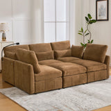 Modern Modular U-Shaped Sofa Bed With Movable Ottoman, USB Ports, Phone Holder - Furniture Home Direct