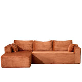 Compression Sectional Couch With Comfy Chaise, Boneless L Shape Sofa With Deep Seat - Furniture Home Direct