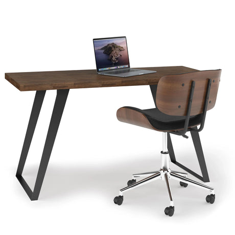 Lowry - Flat Top Desk - Rustic Natural Aged Brown - Furniture Home Direct