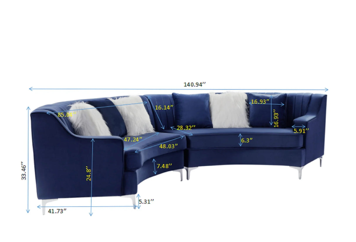 Velvet Curved Sofa - Furniture Home Direct