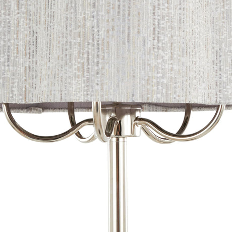 Lily - Contemporary Table Lamp - Polished Nickel / Gray - Furniture Home Direct