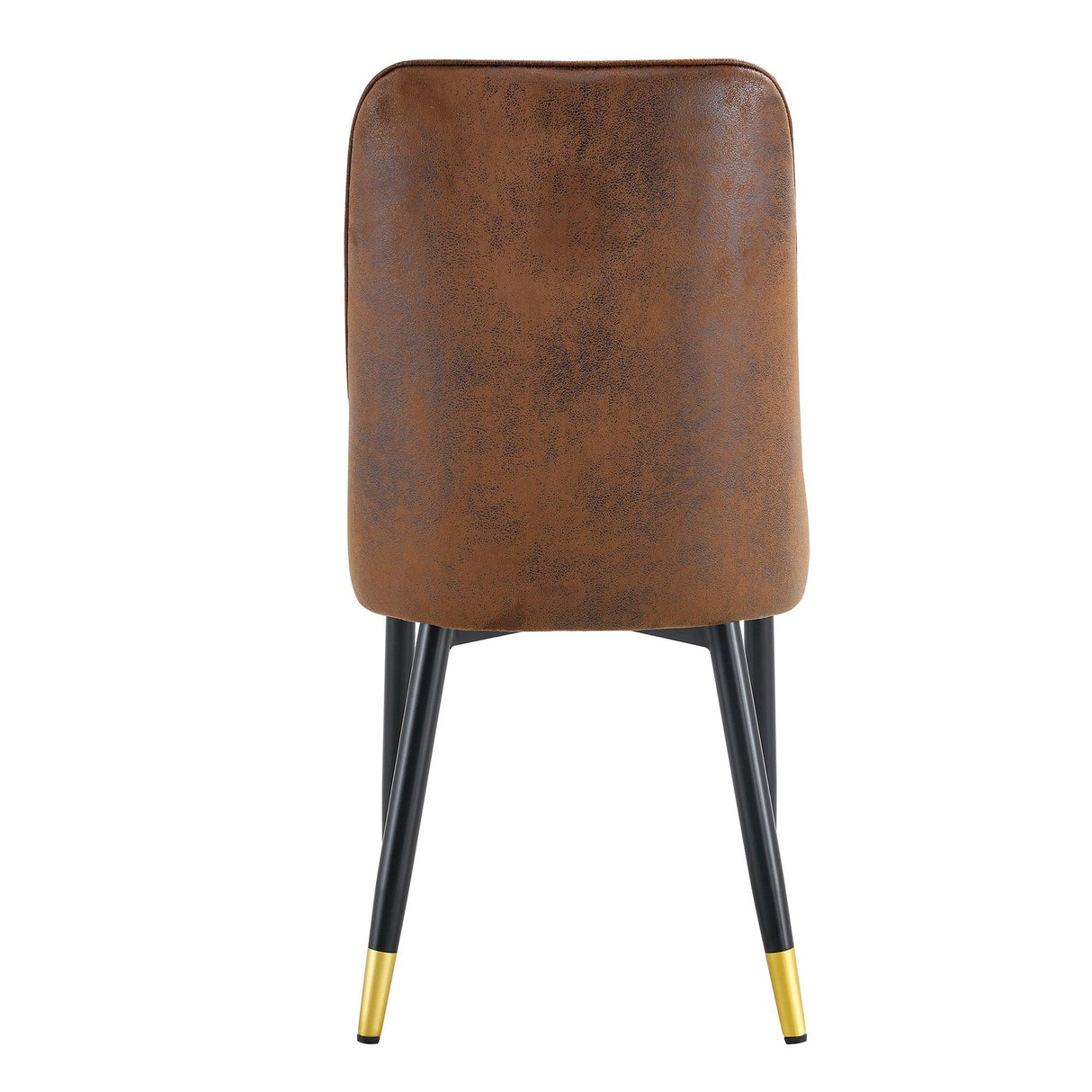 Set Of 8 Brown Faux Suede Velvet Dining Chair Set - Brown - Furniture Home Direct