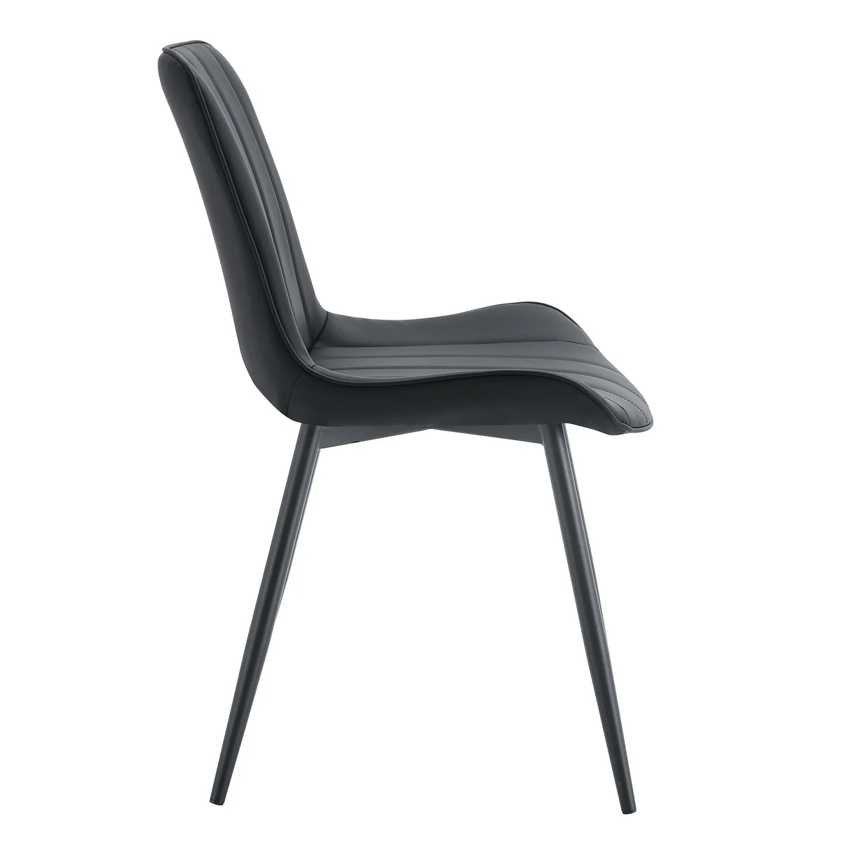Dining Chairs With PU Leather Upholstery Metal Legs Black - Furniture Home Direct