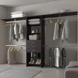 Closet System Modular with Hanging Rods Drawers Dark Brown - Furniture Home Direct