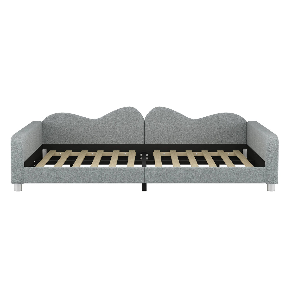 Upholstered Daybed, Sherpa Fabric Sofabed With Cloud-Shaped Backrest - Furniture Home Direct