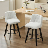 Swivel Bar Stools & Button Tufted Back (Set of 2) - Furniture Home Direct