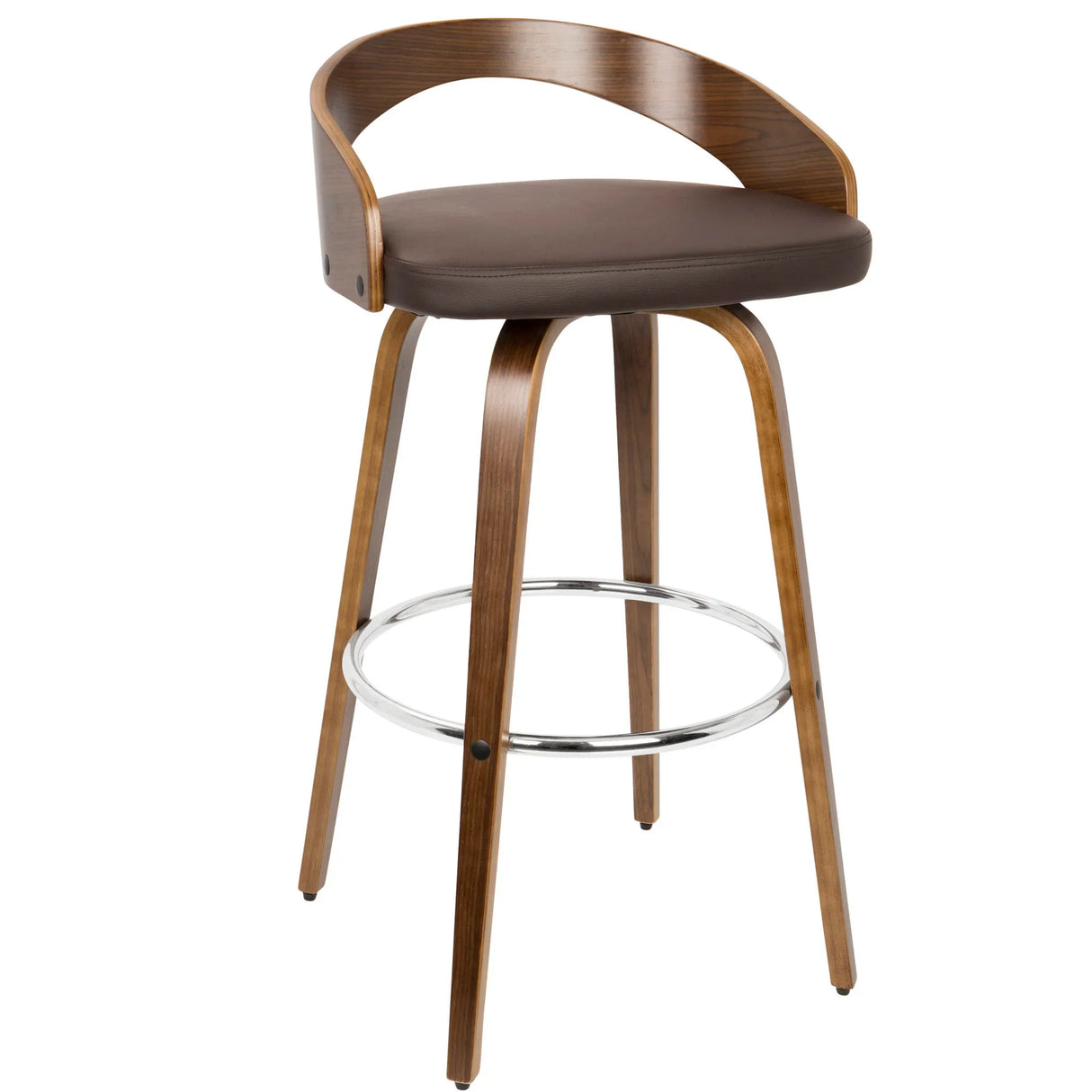 Grotto - Mid Century Elegant Design Modern Barstool With Swivel (Set of 2) - Furniture Home Direct