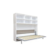 Mordern Twin Size Horizontal Murphy Bed With Shelf Storage - White - Furniture Home Direct