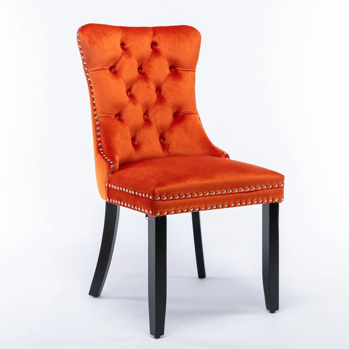 Nikki - Modern, High-End Tufted Solid Wood Contemporary Velvet Upholstered Dining Chair With Wood Legs Nailhead Trim (Set of 2) - Furniture Home Direct