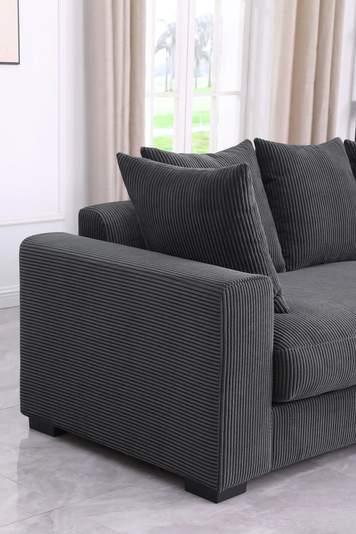 Naomi - 3 Piece Upholstered Sectional - Furniture Home Direct