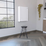 Wall Foldable Table With Multiple Shelves - White - Furniture Home Direct