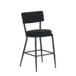 Modern Teddy Fabric Upholstered Bar Stools - Black Legs - Furniture Home Direct
