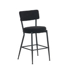 Modern Teddy Fabric Upholstered Bar Stools - Black Legs - Furniture Home Direct