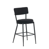 Modern Teddy Fabric Upholstered Bar Stools - Black Legs - Furniture Home Direct