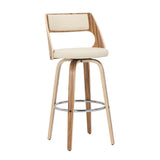 Cecina - Mid-Century Modern Fixed Height Barstool With Swivel (Set of 2) - Zebra / Cream - Furniture Home Direct