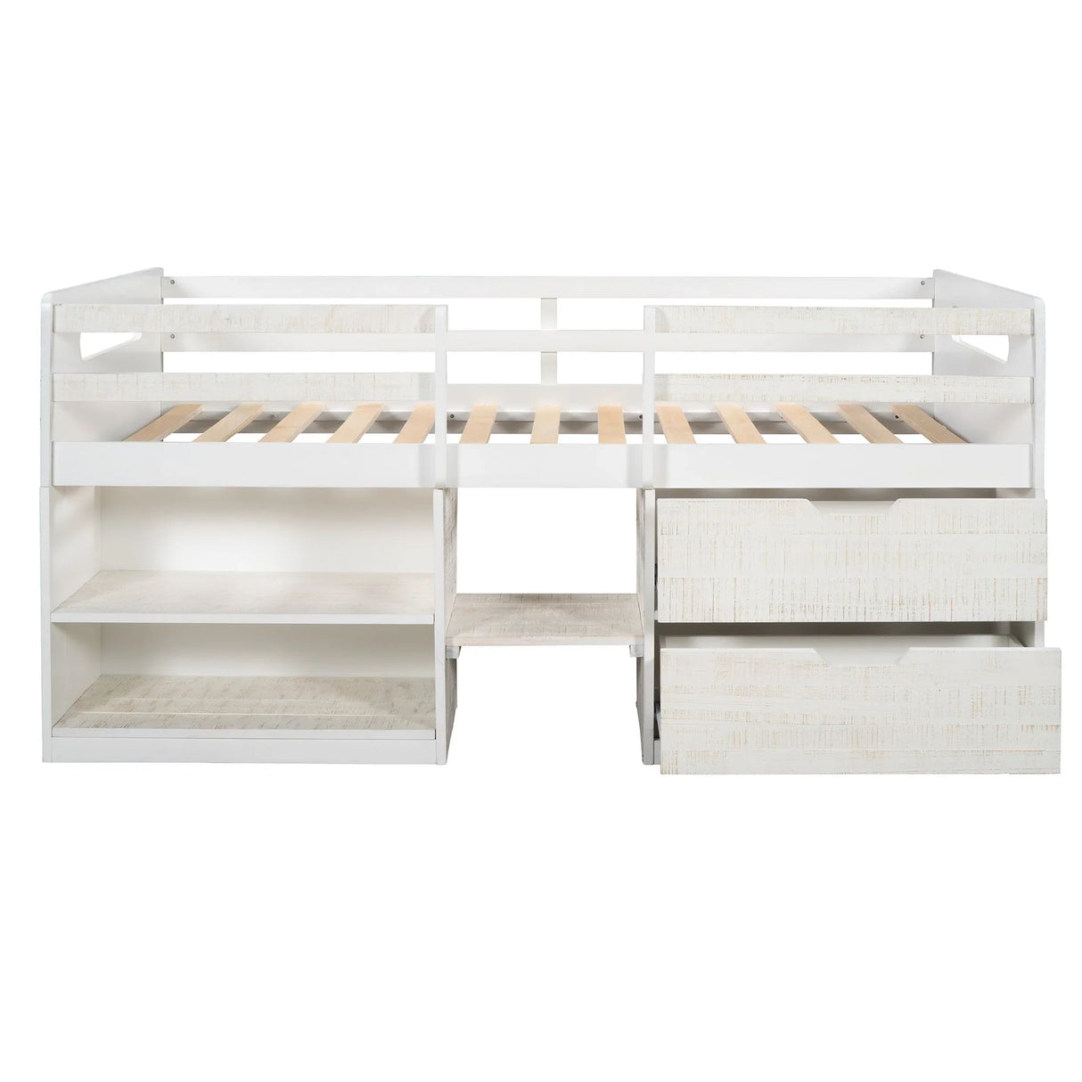 Loft Bed With Two Shelves And Two Drawers - Furniture Home Direct