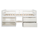 Loft Bed With Two Shelves And Two Drawers - Furniture Home Direct
