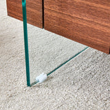 Coffee Table Two Tier Glass Top With Drawer Dark Walnut - Furniture Home Direct
