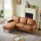 82.2" Suede Sofa with Left Facing Chaise, Brown - Furniture Home Direct