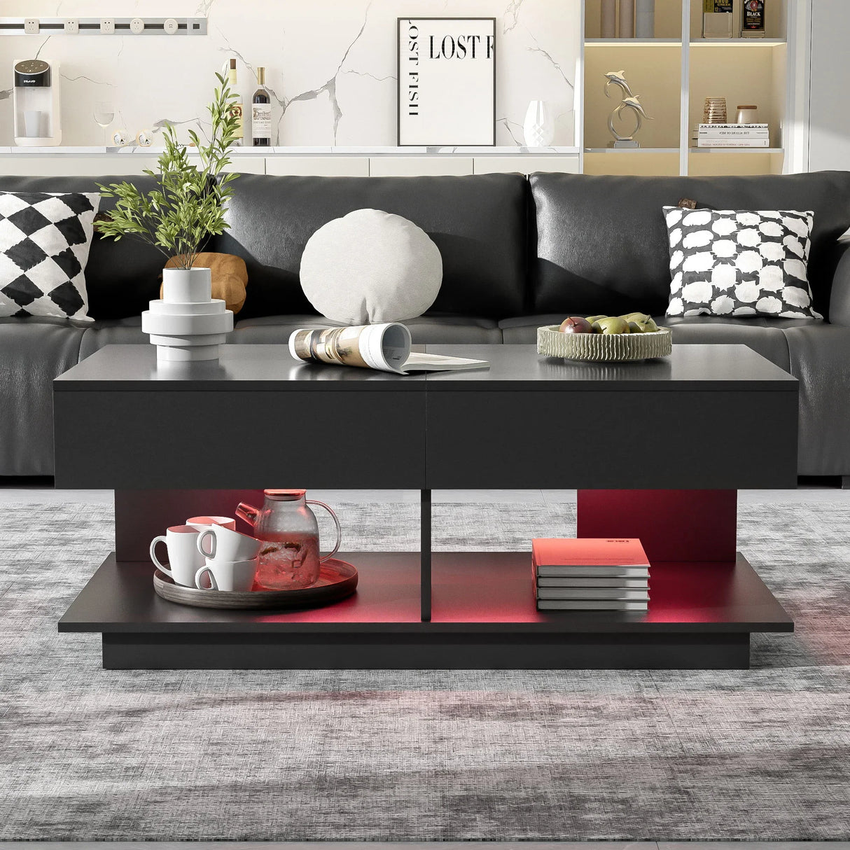 Multifunctional Adjustable Coffee Table With Hidden Storage Space For Living Room - Furniture Home Direct
