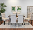 Dining Set Rubberwood Table With Upholstered Chairs Brown - Furniture Home Direct