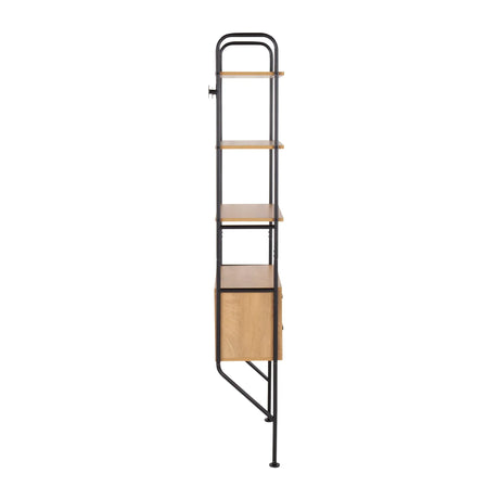 Lean - Industrial Bookcase - Black / Brown - Furniture Home Direct