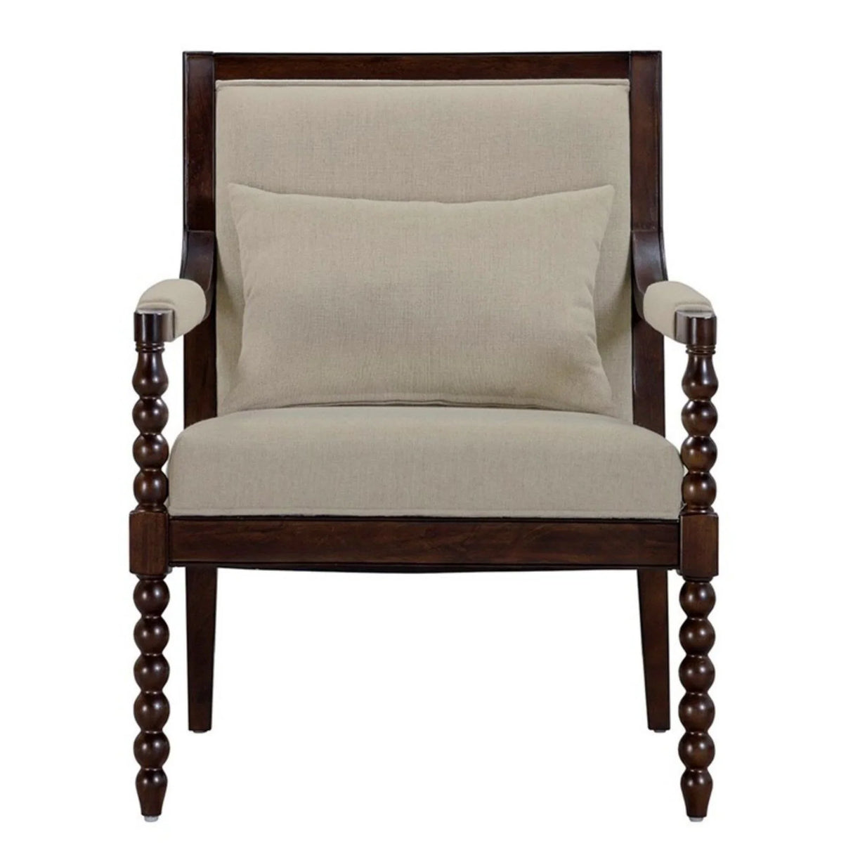 Philippe - Accent Arm Chair With Backrest - Beige / Brown - Furniture Home Direct