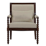 Philippe - Accent Arm Chair With Backrest - Beige / Brown - Furniture Home Direct