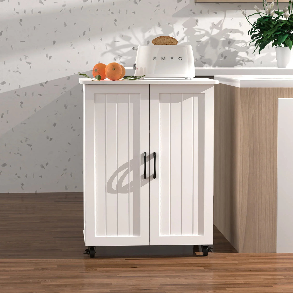Sturdy Storage Cabinet With Large Capacity For Living Room, Bedroom, Kitchen - White - Furniture Home Direct