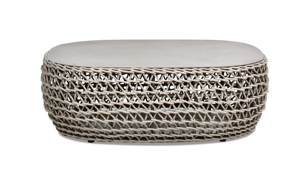 Willow - Oval Woven Patio Coffee Table, Wicker Frame - Furniture Home Direct