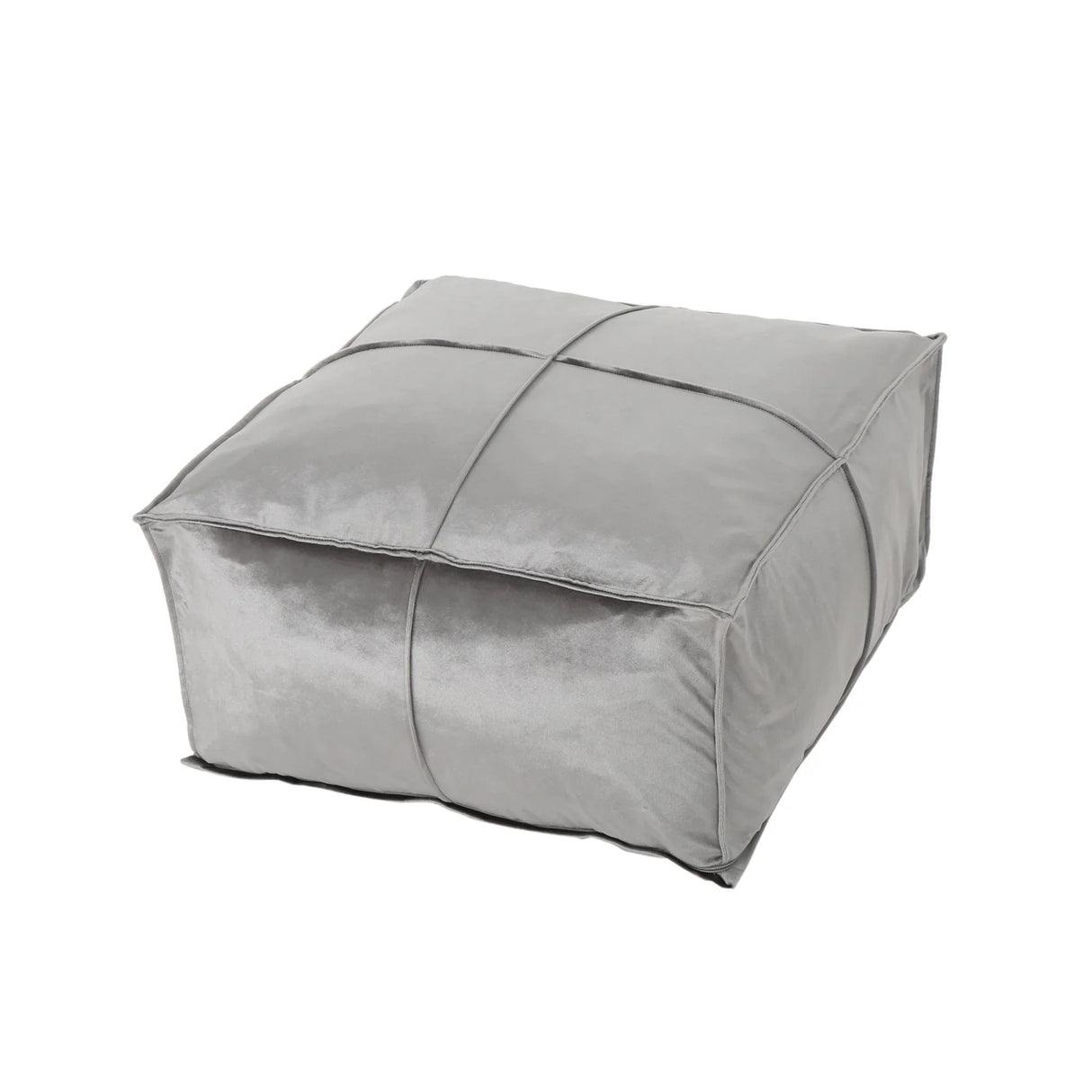 Nati - Square Pouf Ottoman And Floor Cushion - Smoke - Furniture Home Direct