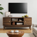 Mid Century Modern TV Stand Entertainment Center With Storage - Walnut - Furniture Home Direct