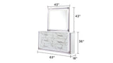 Queen Bed With Marble Pattern Dresser Nightstand White - Furniture Home Direct
