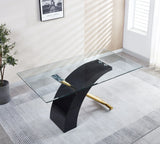 Stylish Dining Room Table, Luxury Glass Top Dining Table, Modern Design For Your House - Black - Furniture Home Direct
